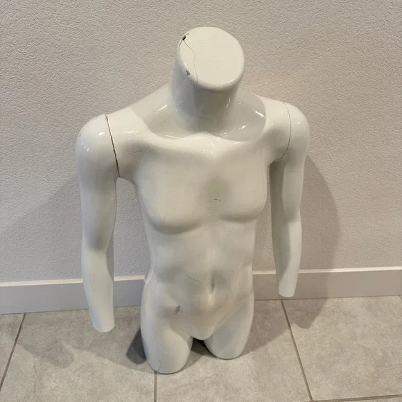 White Male Torso Mannequin Display Form Half Body for Clothing Store - Picture 3 of 5